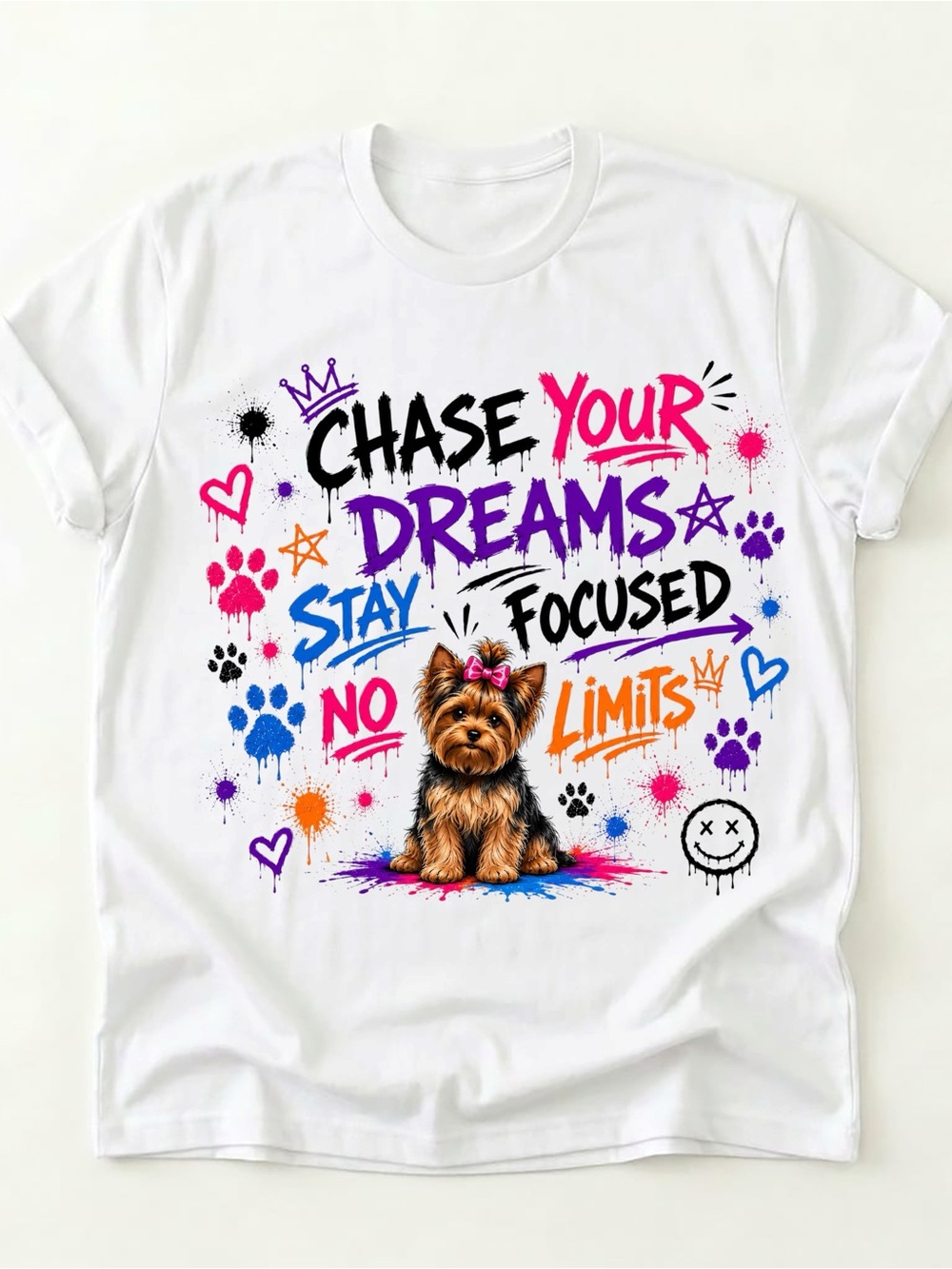 Chase your dreams Graphic t-shirt - custom made S M L XL new yorkie